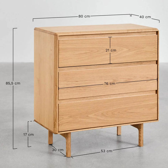 Commode SKLUM en bois à 3 tiroirs Treveris