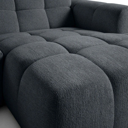 Canapé d'angle droit BESTMOBILIER Ray 4 places en tissu texturé gris