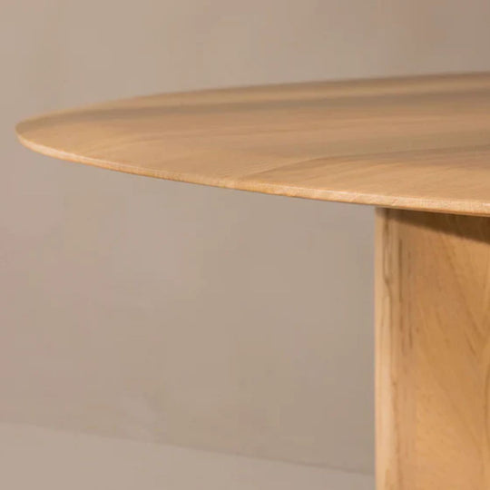Table à manger MICADONI ronde AGGIE en chêne massif 120 cm