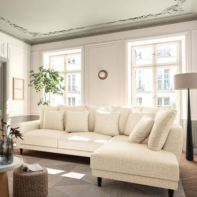 Canapé d'angle droit fixe ALINEA beige roucas- LENITA