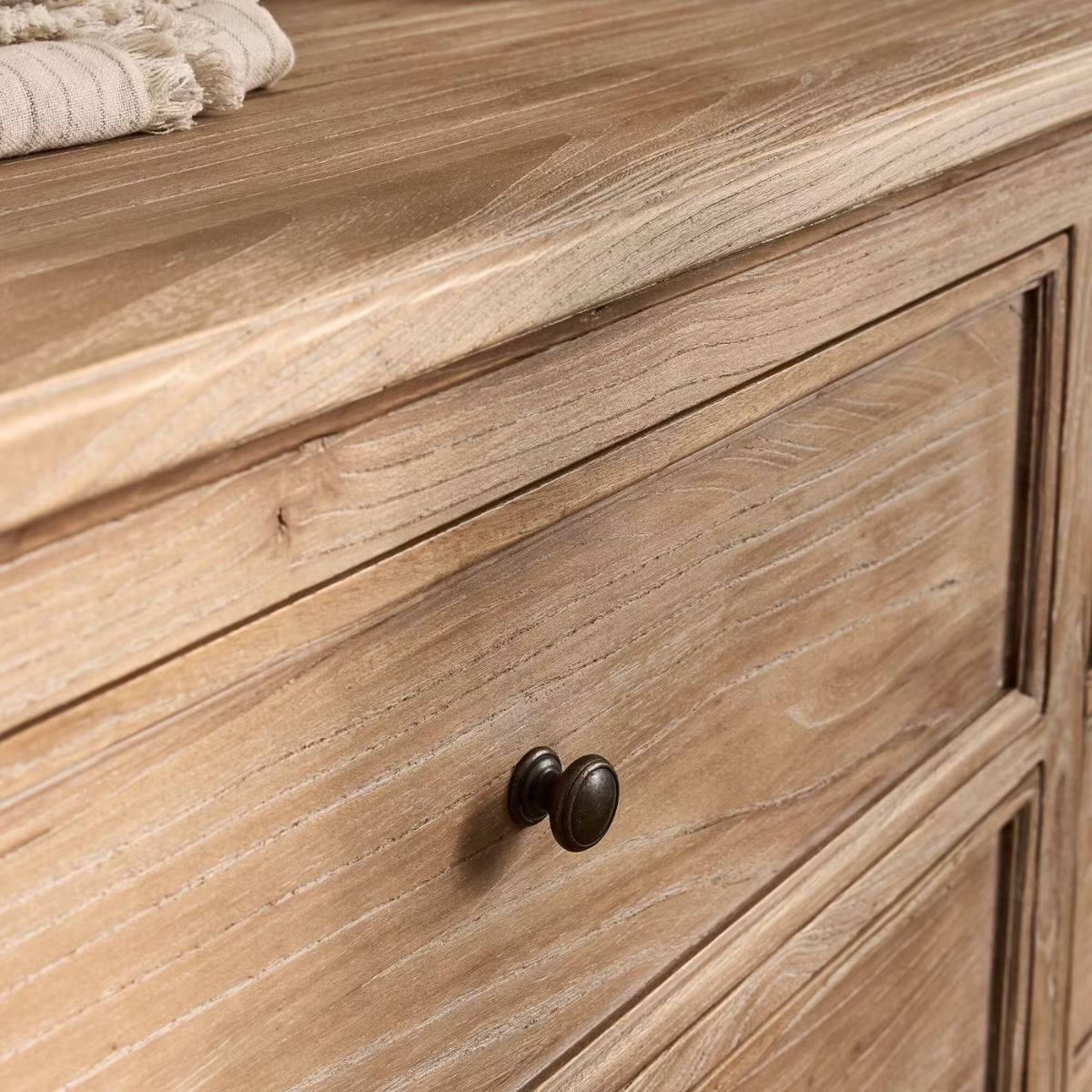 Commode ALINEA 6 tiroirs en bois d'orme et de pin - bois clair