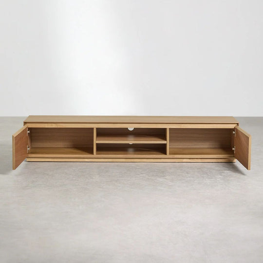 Meuble TV SKLUM 180 x 40 cm en MDF et placage chêne Burundi