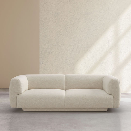 Canapé HABITAT 3 places AUSTIN en tissu texturé beige vanille