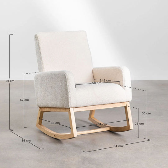 Fauteuil à bascule SKLUM rembourrée Abigray blanc