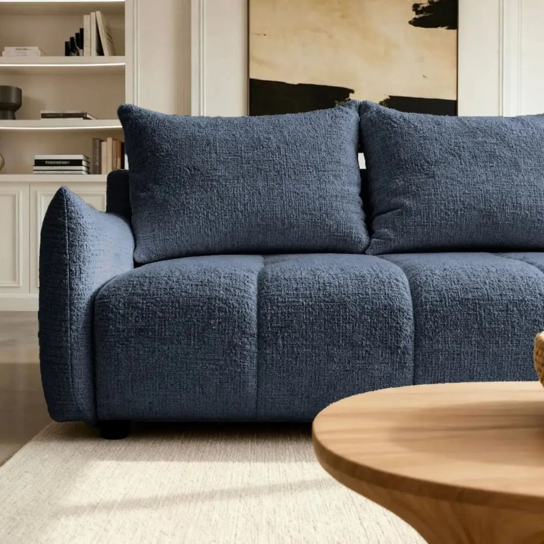 Canapé d’angle convertible et reversible CELINE Bleu 4 places – Casanova Paris