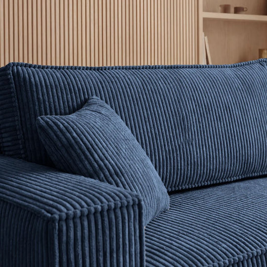Canapé d'angle convertible CASANOVA Romeo velours bleu