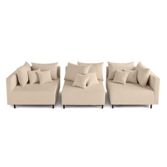 Canapé BESTMOBILIER EDINBURG 3 places velours côtelé beige