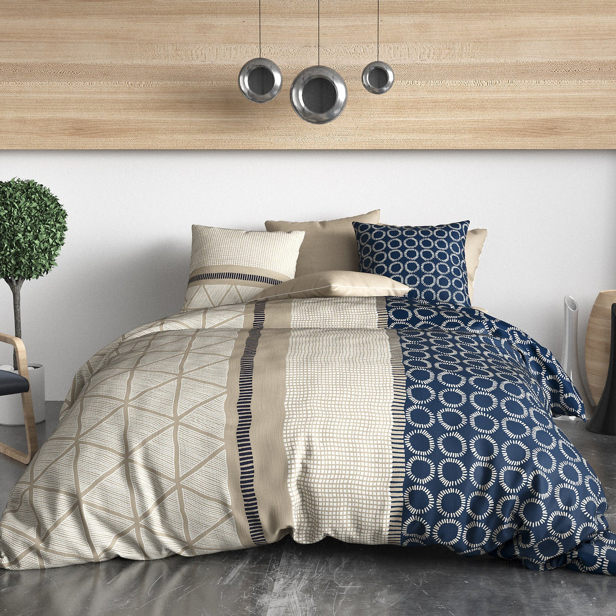Parure de lit Bâton Rouge 100 % coton 57 fils NAIROBI