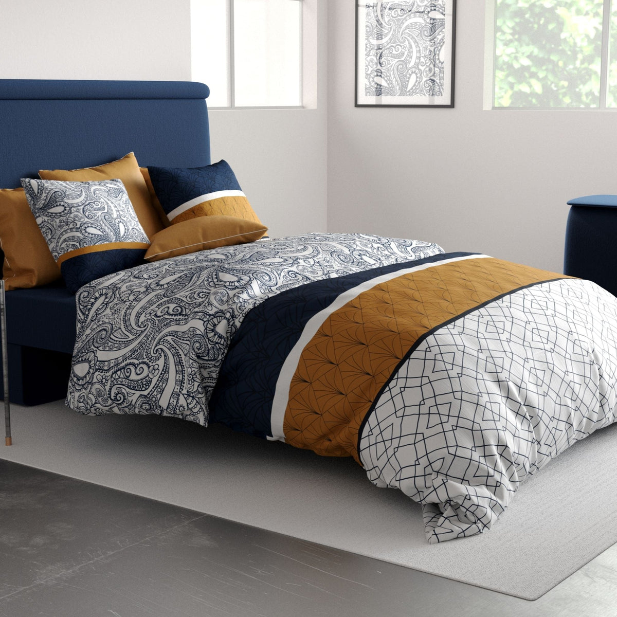Parure de lit Bâton Rouge 100 % coton 57 fils DAKOTA