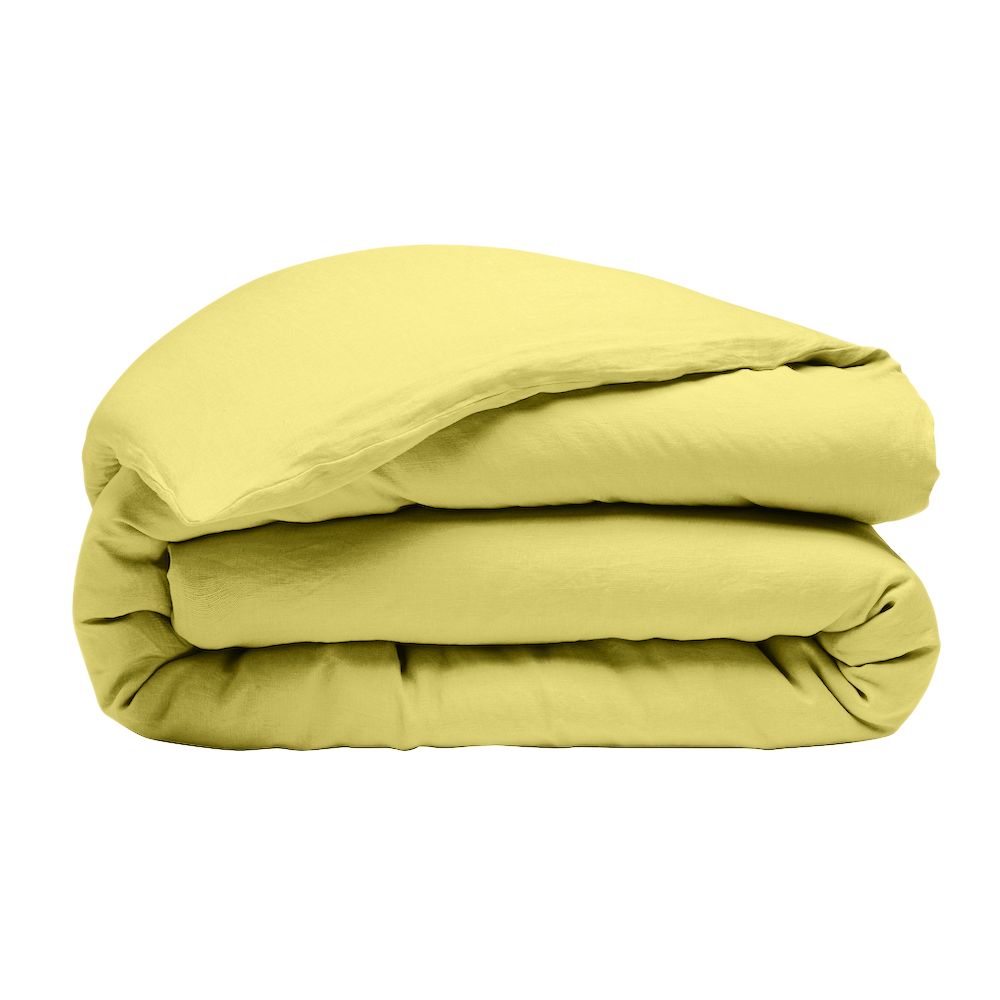 Parure de lit Bâton Rouge 100 % lin, jaune poire