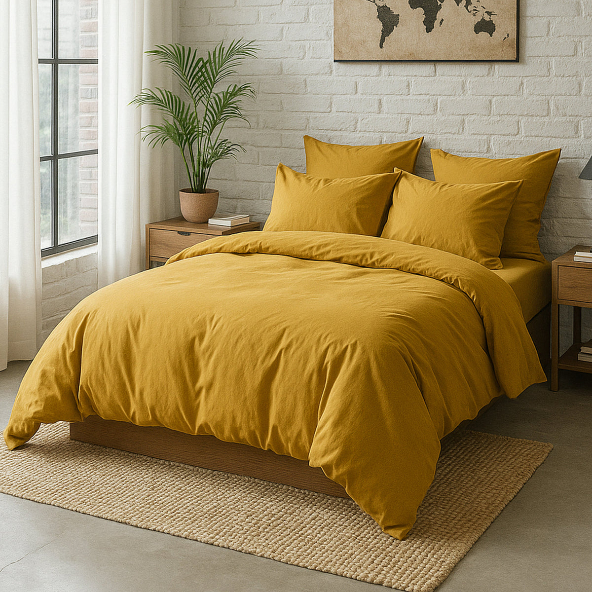 Parure de lit Bâton Rouge en percale de coton 80 fils