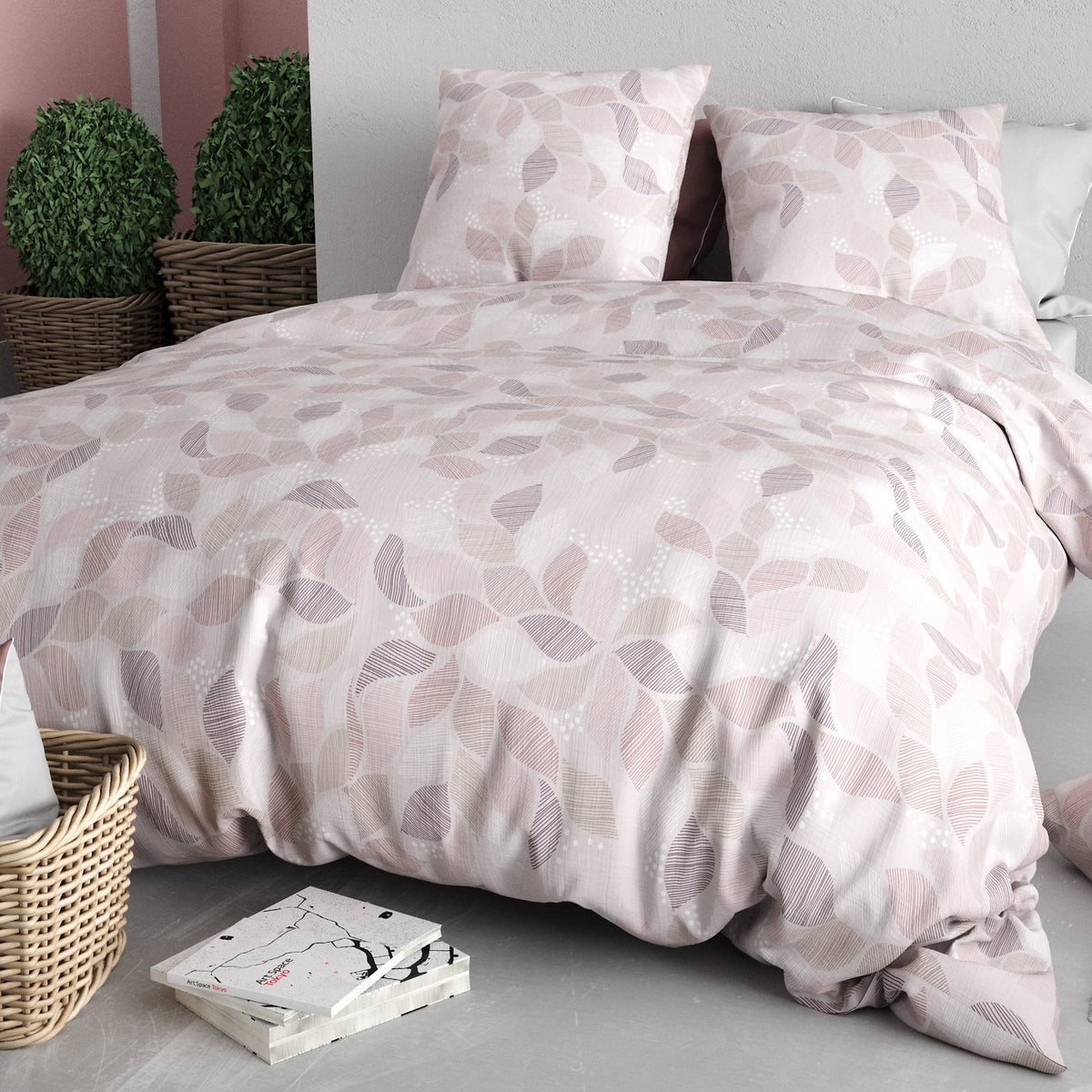Parure de lit Bâton Rouge 100 % coton 57 fils ALIX
