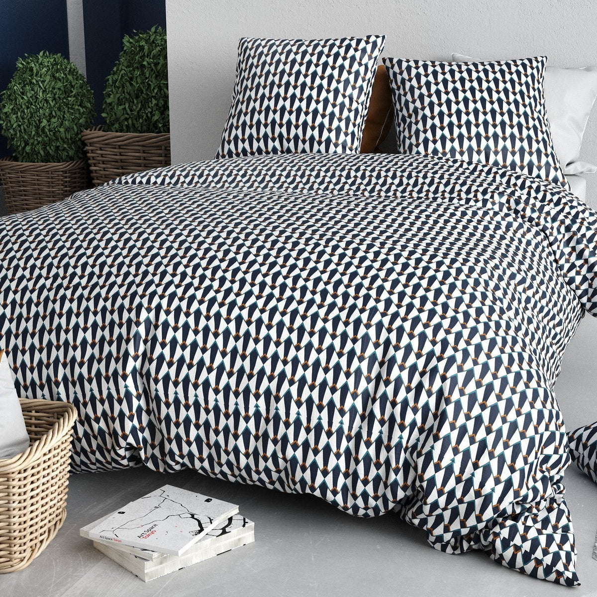 Parure de lit 2 places Bâton Rouge 100 % coton 57 fils GEO