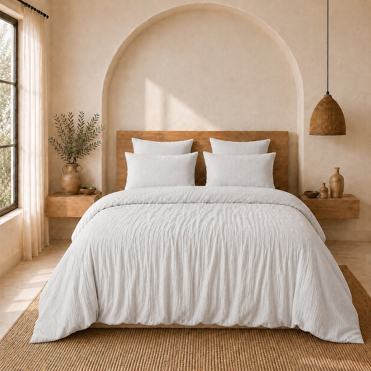 Parure de lit Bâton Rouge en double gaze de coton