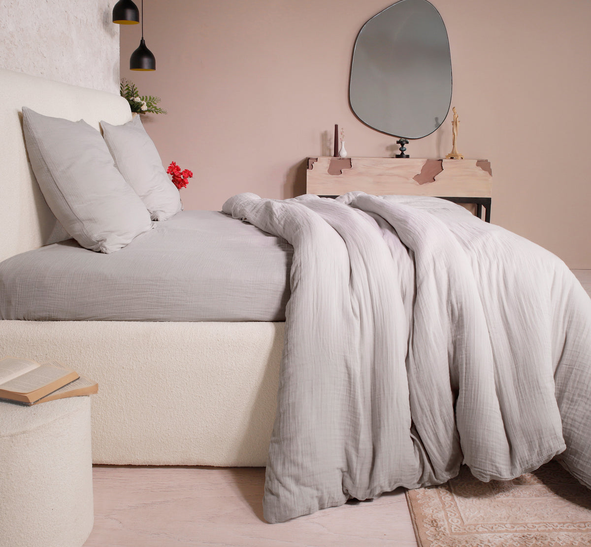Parure de lit Bâton Rouge en double gaze de coton