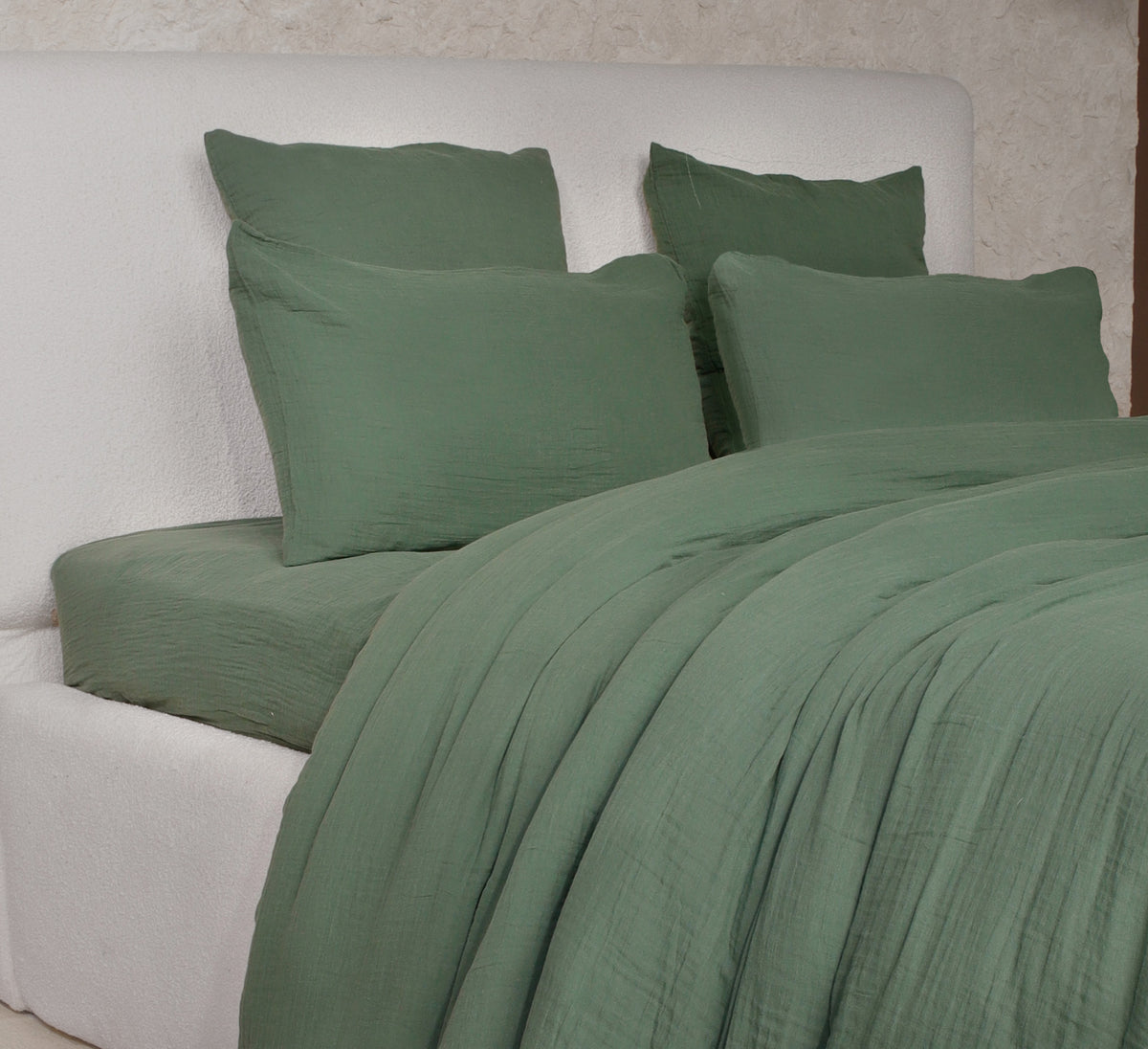 Parure de lit 2 places Bâton Rouge en double gaze de coton