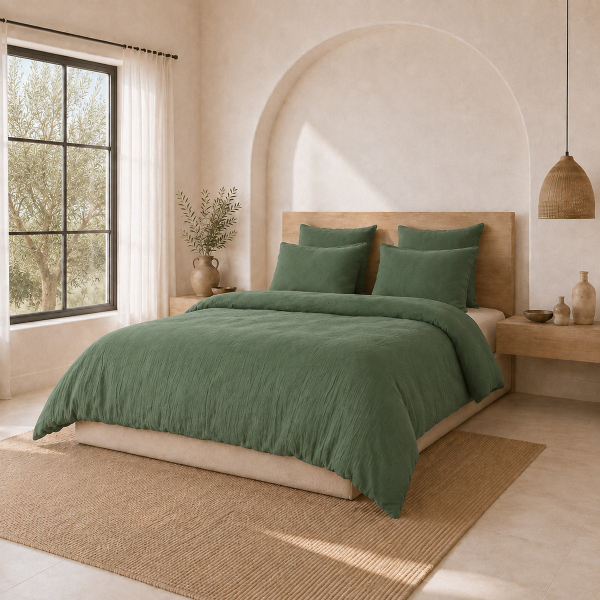 Parure de lit Bâton Rouge en double gaze de coton