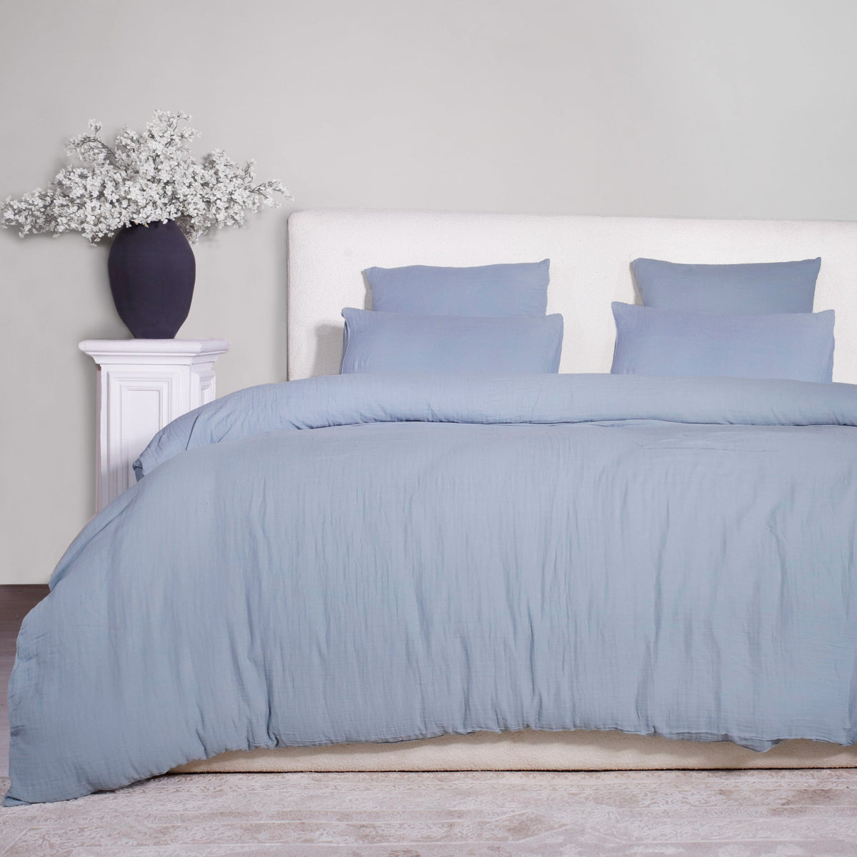 Parure de lit 2 places Bâton Rouge en double gaze de coton