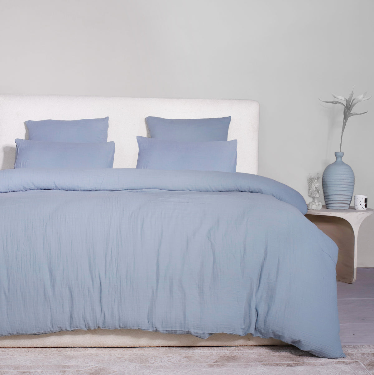 Parure de lit 2 places Bâton Rouge en double gaze de coton