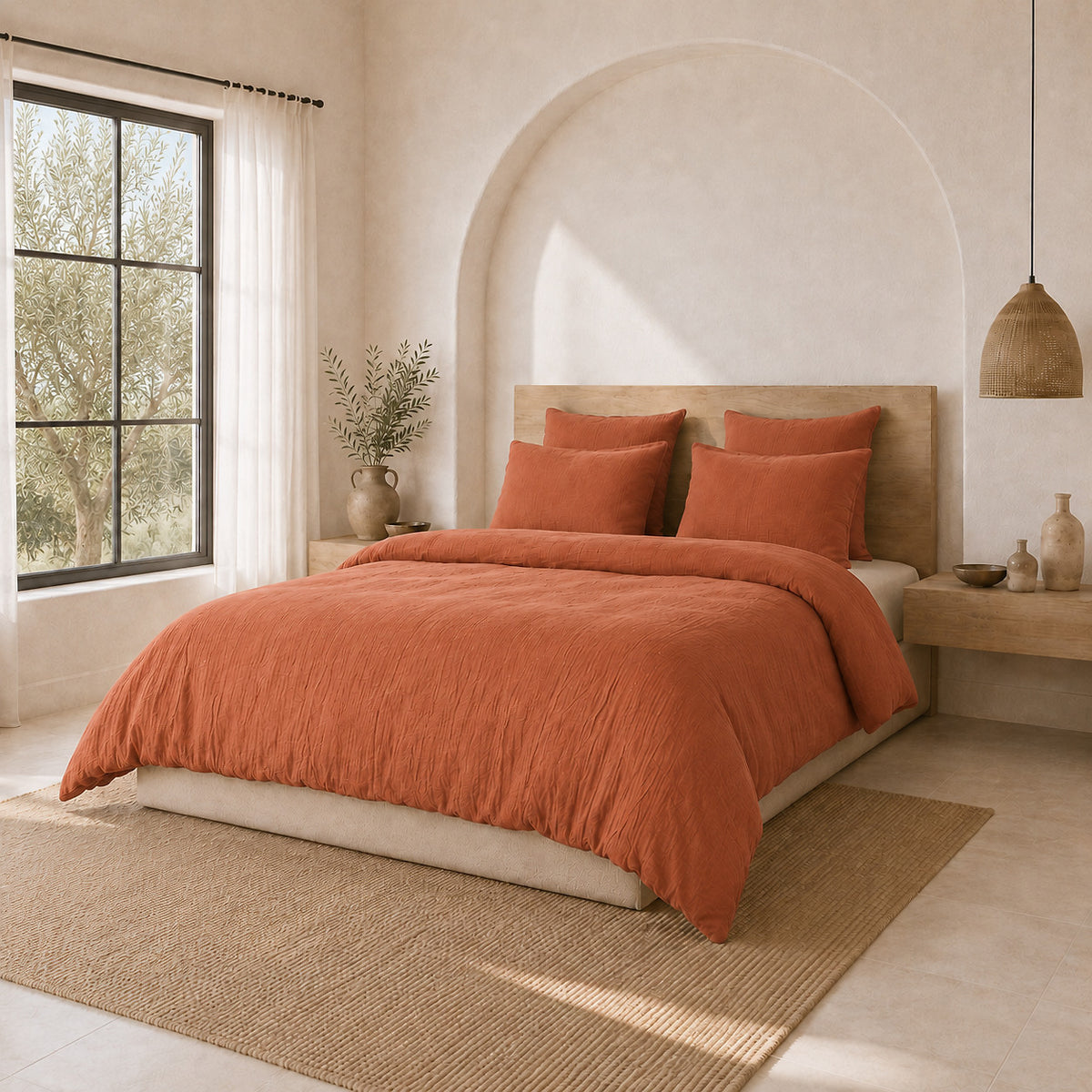 Parure de lit Bâton Rouge en double gaze de coton