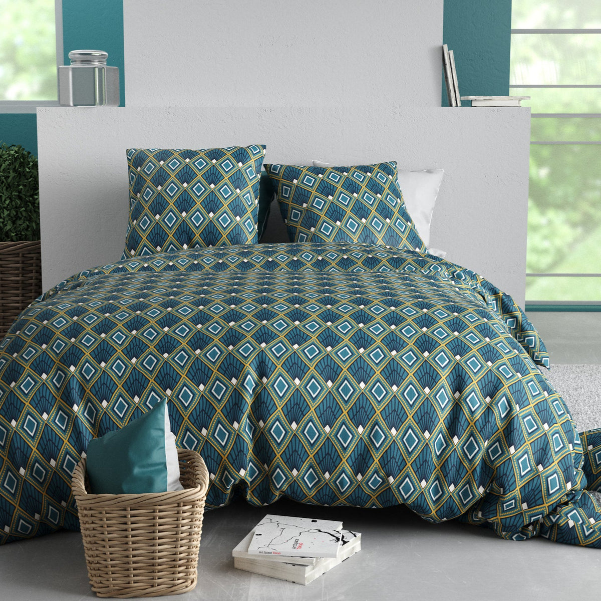 Parure de lit Bâton Rouge 100 % coton 57 fils TRISKA