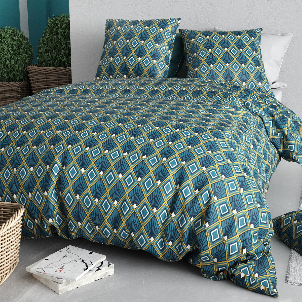Parure de lit Bâton Rouge 100 % coton 57 fils TRISKA