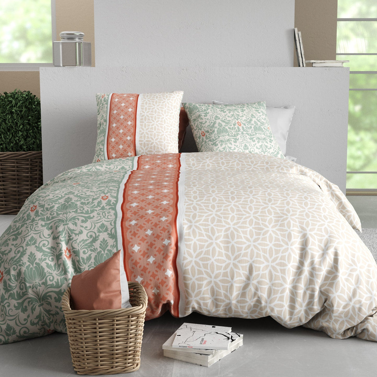 Parure de lit Bâton Rouge 100 % coton 57 fils PRANA