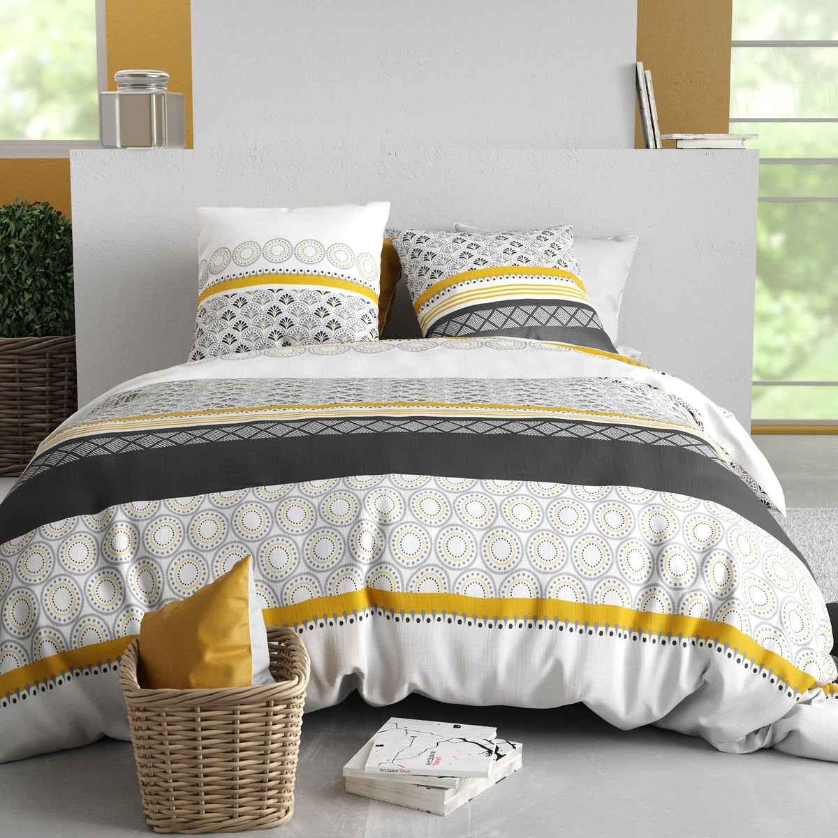 Parure de lit Bâton Rouge 100 % coton 57 fils SPIRA