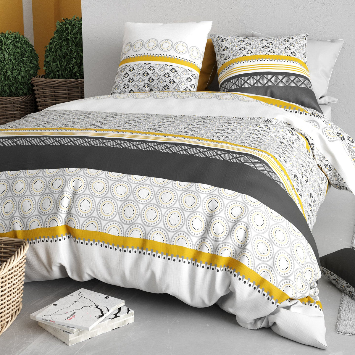 Parure de lit Bâton Rouge 100 % coton 57 fils SPIRA