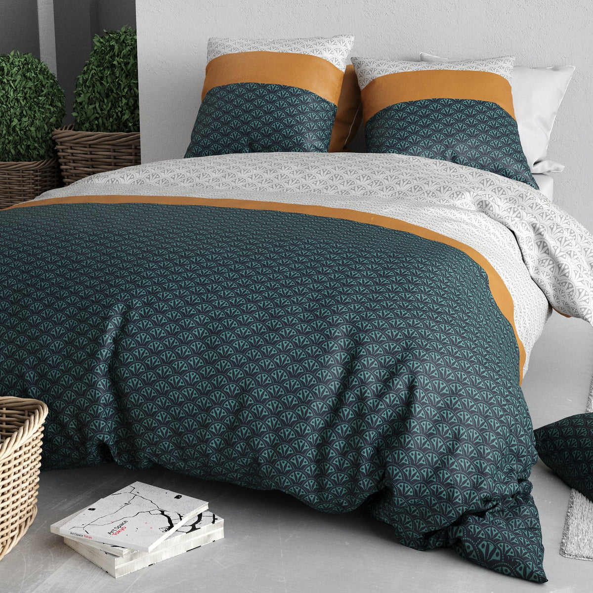 Parure de lit Bâton Rouge 100 % coton 57 fils ORUS