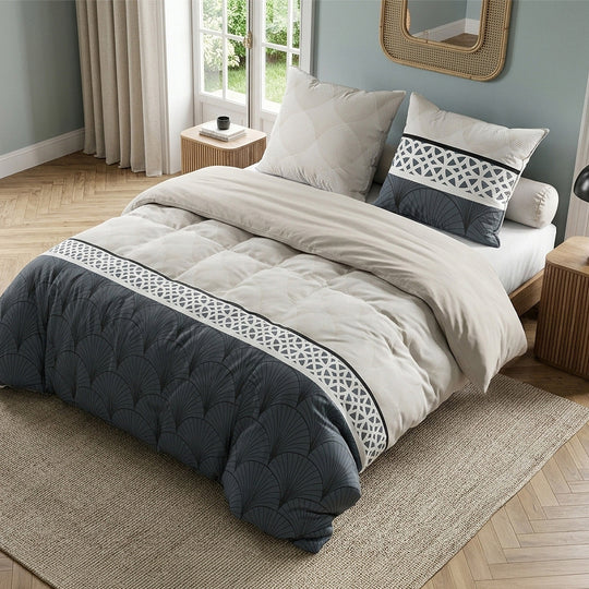 Parure de lit 100% coton 57 fils Arcadia