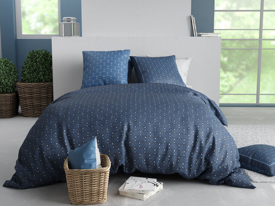 Parure de lit 2 places 100% coton 57 fils Azzura