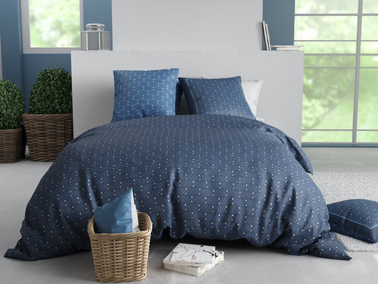 Parure de lit 2 places 100% coton 57 fils Azzura