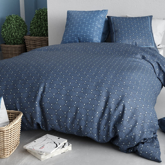 Parure de lit 2 places 100% coton 57 fils Azzura