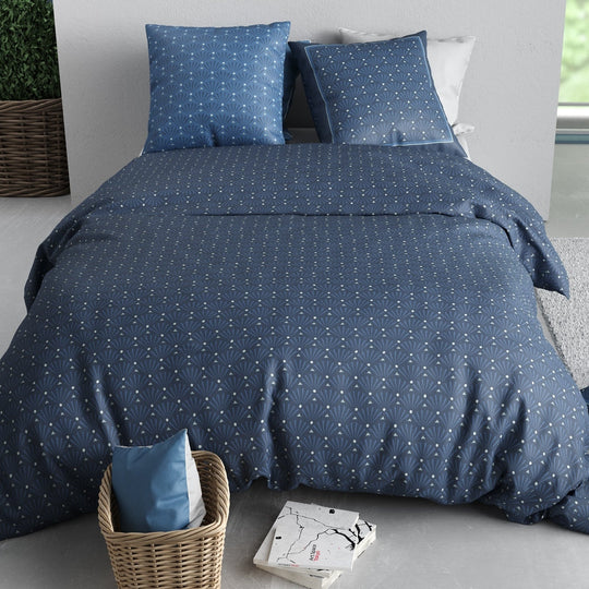 Parure de lit 2 places 100% coton 57 fils Azzura