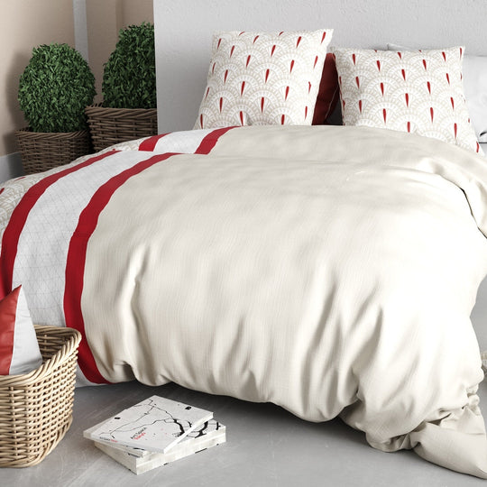 Parure de lit 2 places 100% coton 57 fils RUBIS