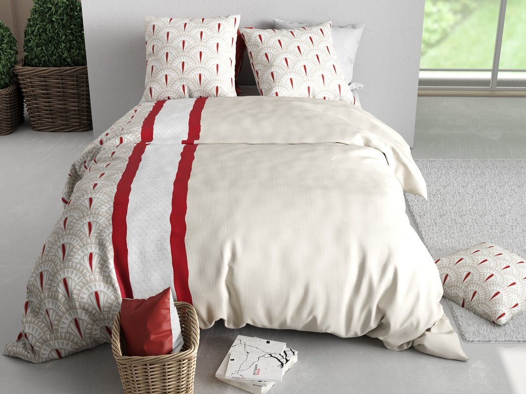 Parure de lit 2 places 100% coton 57 fils RUBIS
