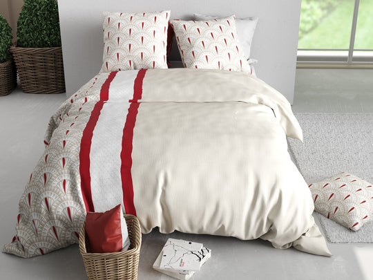 Parure de lit 2 places 100% coton 57 fils RUBIS