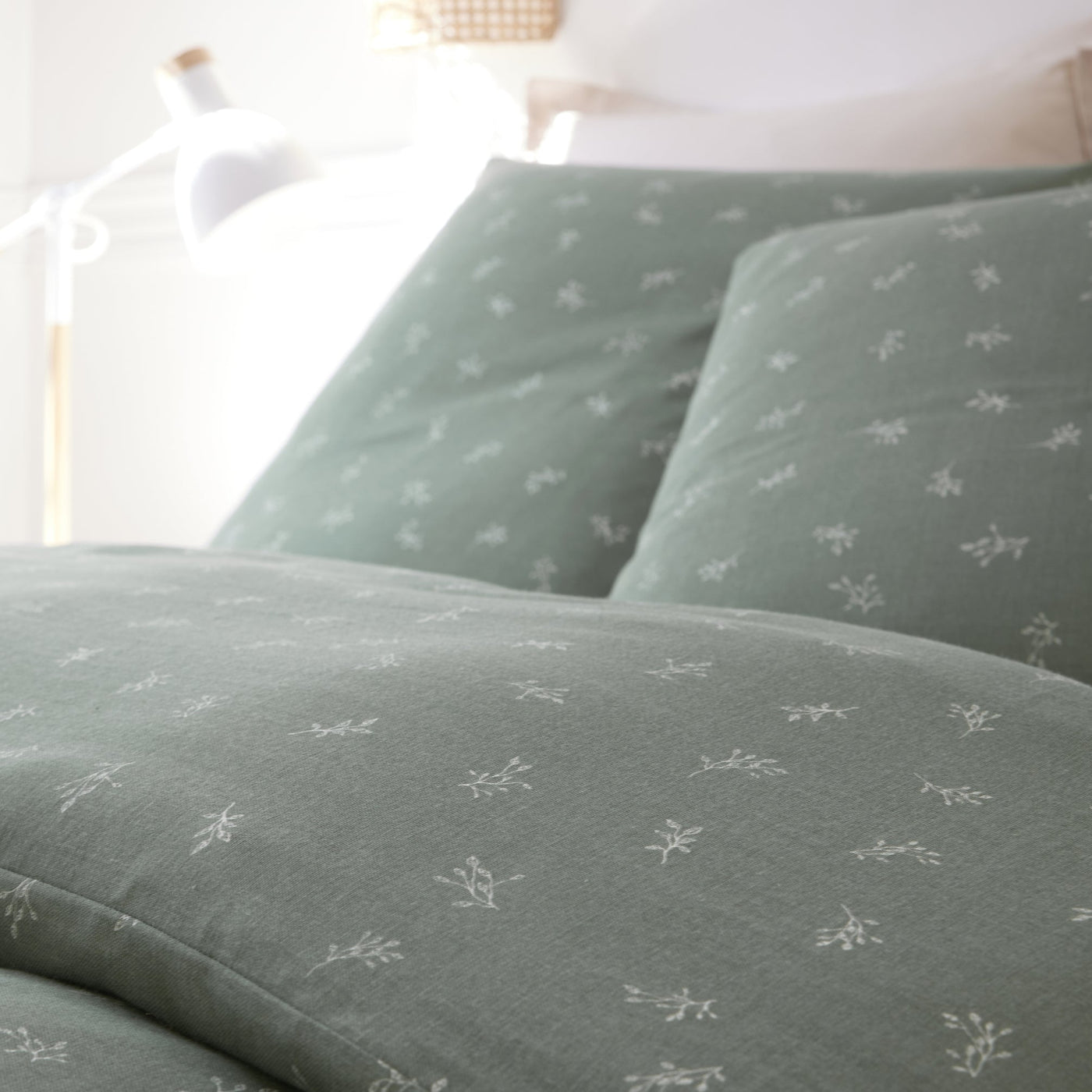 Housse de couette + taies en gaze de coton imprimée CELESTINE