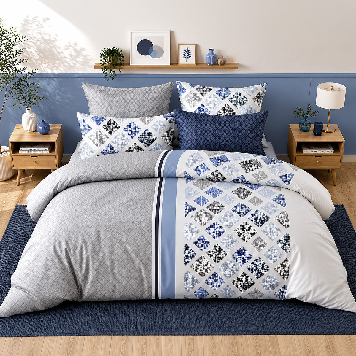 Parure de lit percale de coton 71 fils BLUANCE, vue 3