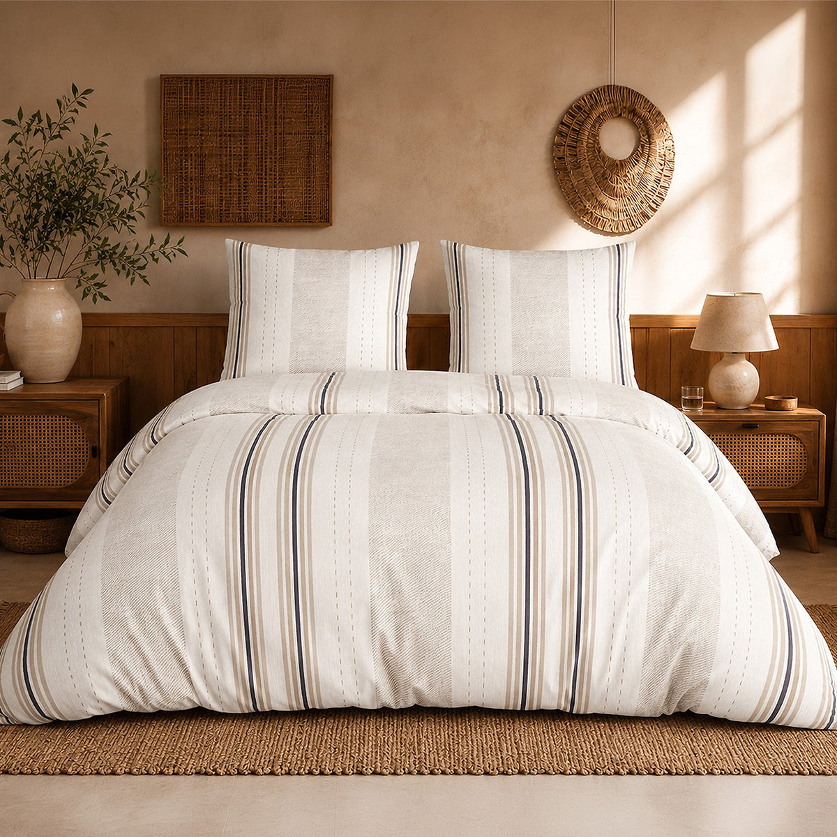 Parure de lit percale de coton 71 fils TRANDY