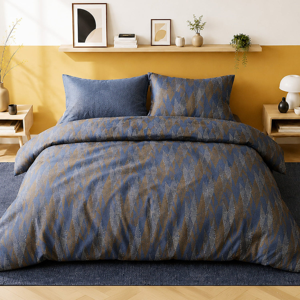 Parure de lit percale de coton 71 fils BLUSKY