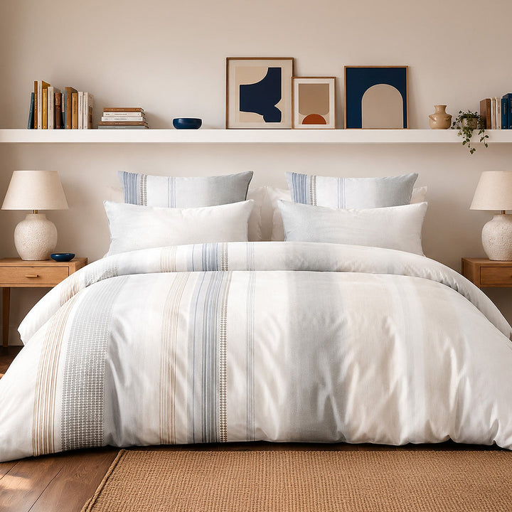 Parure de lit Bâton Rouge percale de coton 71 fils NÉBULEUSE