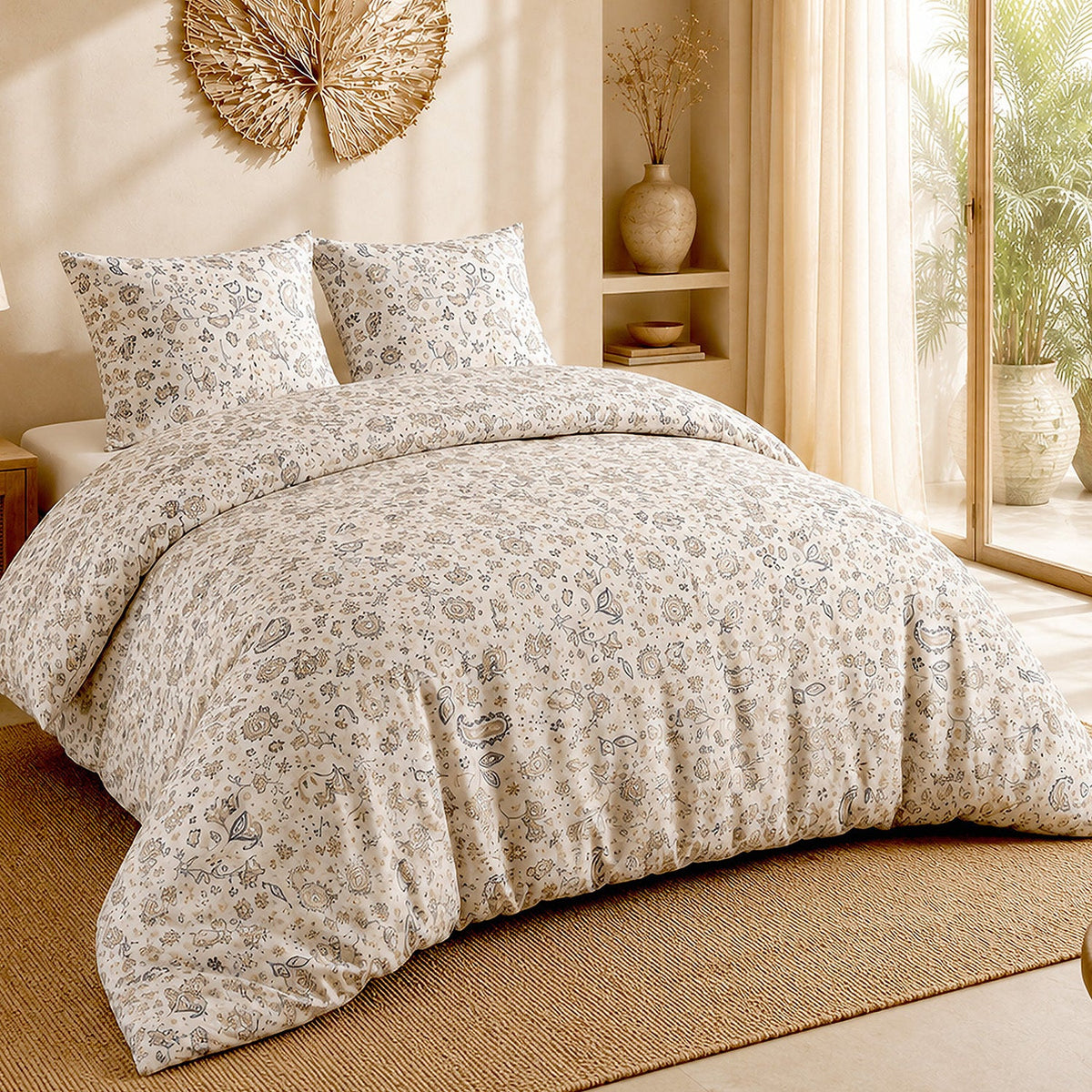Parure de lit percale de coton 71 fils ISHANI, vue 2