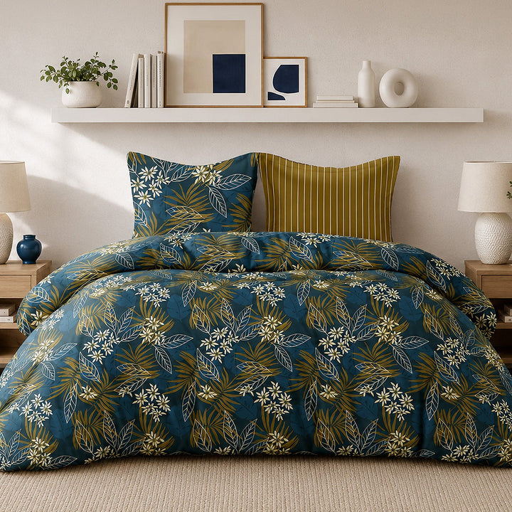 Parure de lit Bâton Rouge percale de coton 71 fils FLORILÈGE