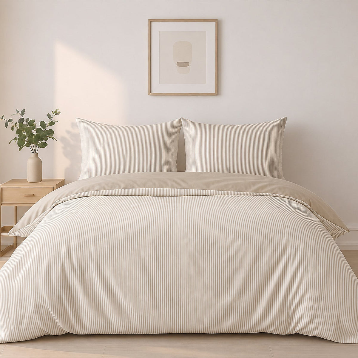 Parure de lit Bâton Rouge microfibre seersucker MILLERAY