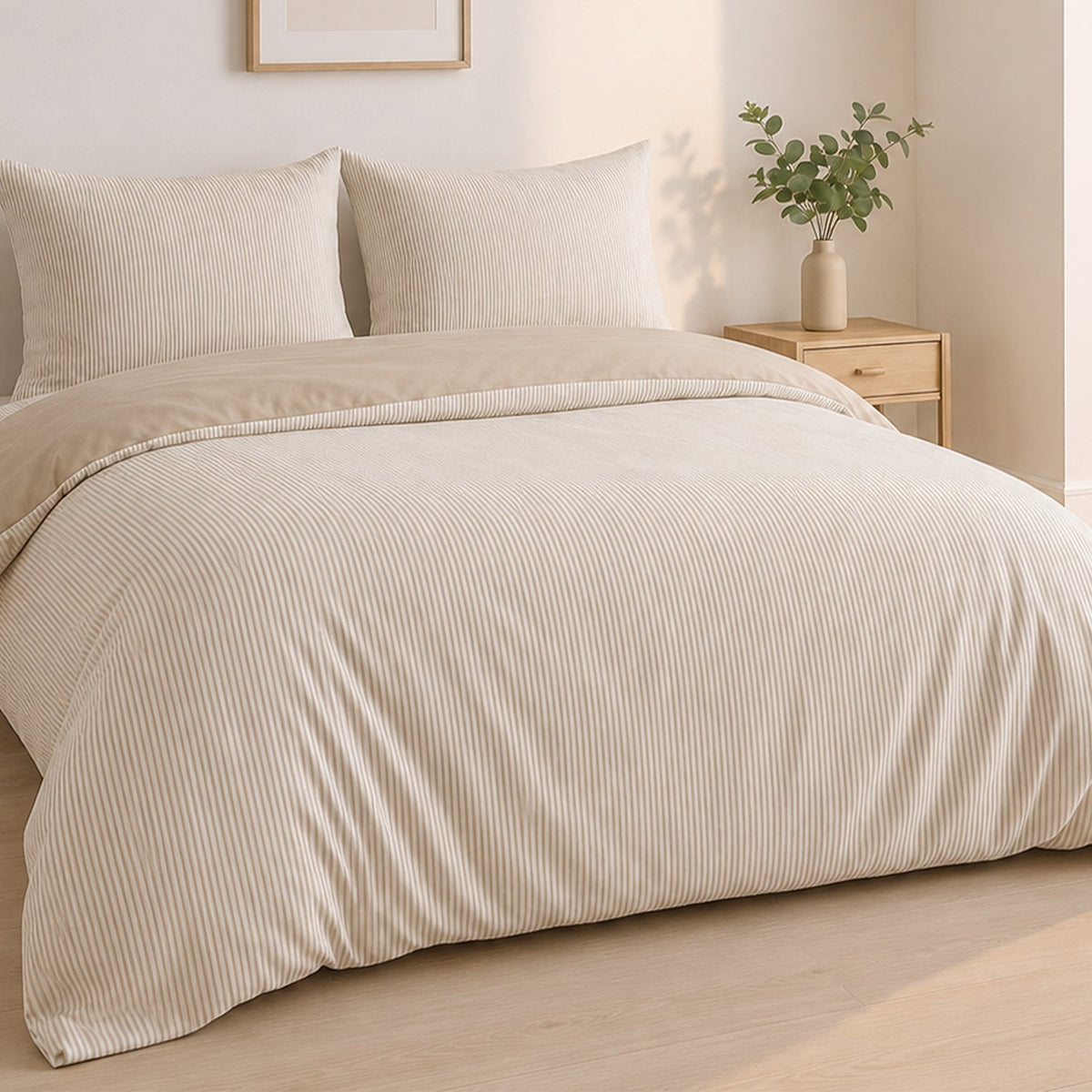 Parure de lit Bâton Rouge microfibre seersucker MILLERAY