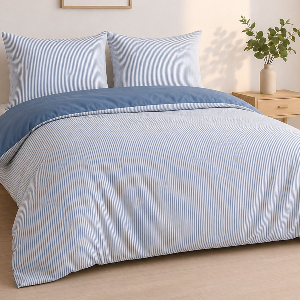 Parure de lit Bâton Rouge microfibre seersucker MILLERAY