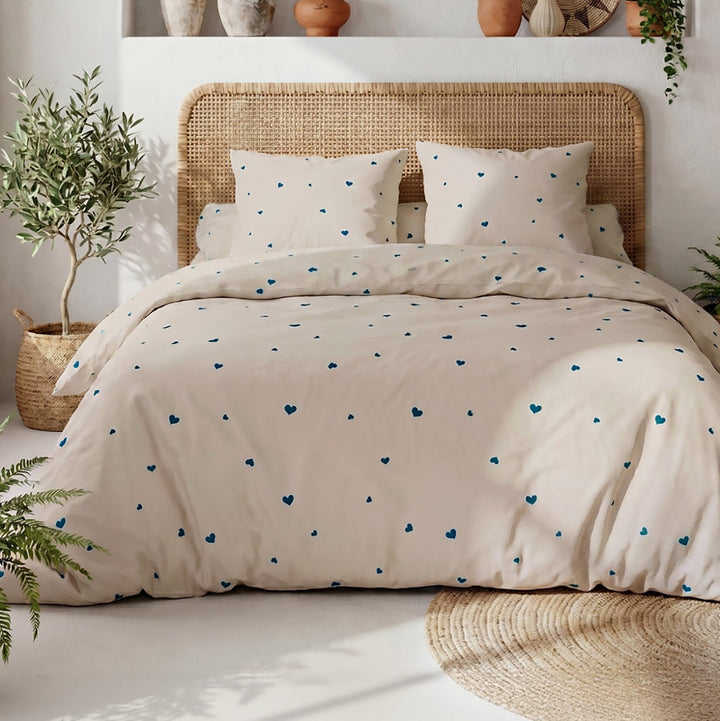 Parure de lit 100% coton 57 fils LAMOURELLE