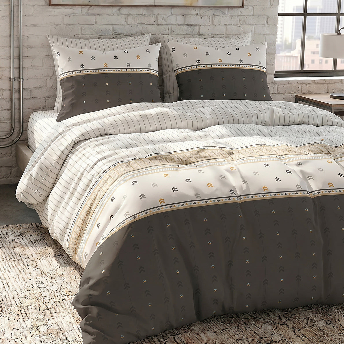 Parure de lit 100% coton 57 fils AVEN, vue 2